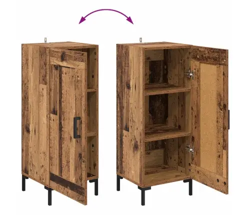 Augstais Skapītis Vecs Koks 69,5 X 34 X 180 Cm Vidaxl