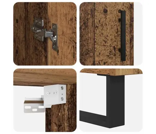 Augstais Skapītis Vecs Koks 69,5 X 34 X 180 Cm Vidaxl