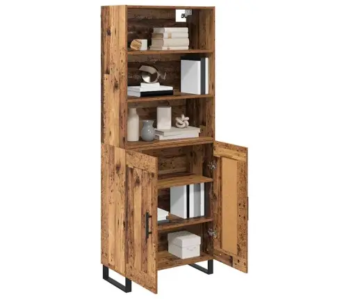Augstais Skapītis Vecs Koks 69,5 X 34 X 180 Cm Vidaxl