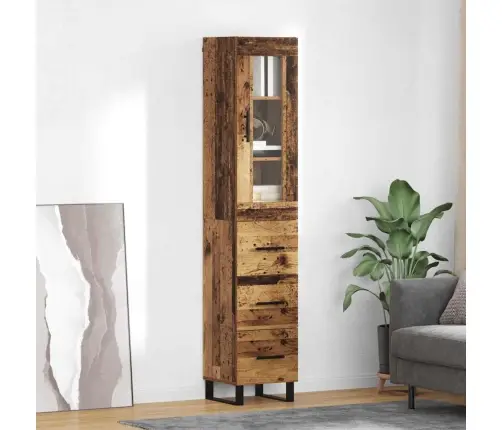 Augstais Skapītis Ar Atvilktni Vecs Koks 69,5 X 34 X 180 Cm Vidaxl