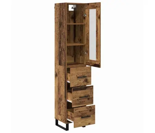 Augstais Skapītis Ar Atvilktni Vecs Koks 69,5 X 34 X 180 Cm Vidaxl