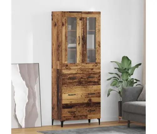 Augstais Skapītis Ar Atvilktni Vecs Koks 69,5 X 34 X 180 Cm Vidaxl