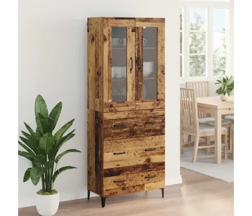 Augstais Skapītis Ar Atvilktni Vecs Koks 69,5 X 34 X 180 Cm Vidaxl