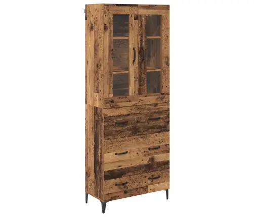 Augstais Skapītis Ar Atvilktni Vecs Koks 69,5 X 34 X 180 Cm Vidaxl