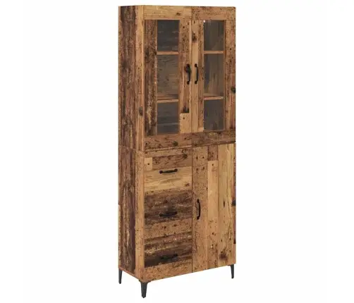 Augstais Skapītis Ar Atvilktni Vecs Koks 69,5 X 34 X 180 Cm Vidaxl