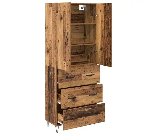 Aukštas Spintelė Su Stalčių 2 Pcs Senas Medis