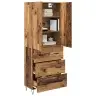 Aukštas Spintelė Su Stalčių 2 Pcs Senas Medis