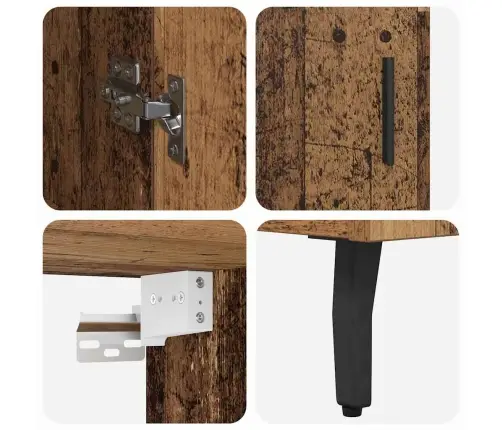 Aukštas Spintelė 2 Pcs Senovinis Medis