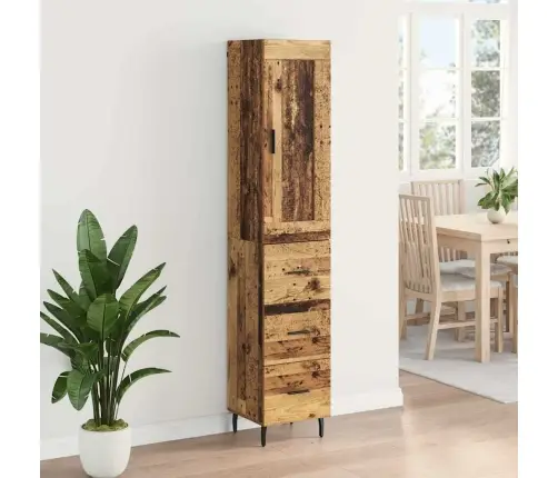 Augstais Skapītis Ar Atvilktni Vecs Koks 34,5 X 34 X 180 Cm Vidaxl