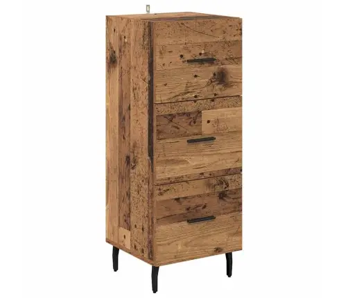 Augstais Skapītis Ar Atvilktni Vecs Koks 34,5 X 34 X 180 Cm Vidaxl