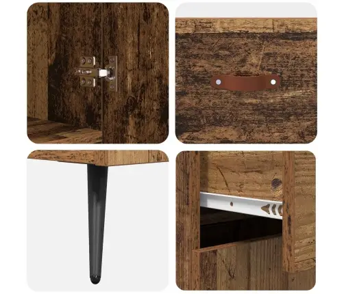 Augstais Skapītis Ar Atvilktni Vecs Koks 69,5 X 34 X 180 Cm Vidaxl