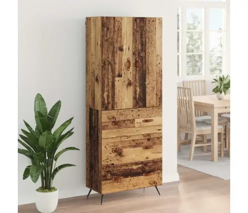 Augstais Skapītis Ar Atvilktni Vecs Koks 69,5 X 34 X 180 Cm Vidaxl