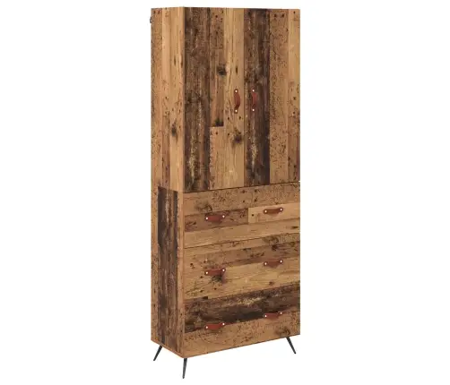 Augstais Skapītis Ar Atvilktni Vecs Koks 69,5 X 34 X 180 Cm Vidaxl