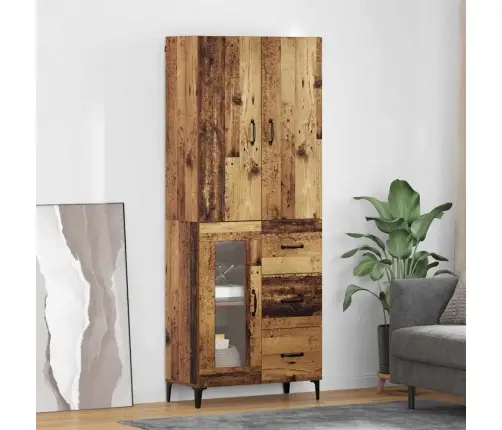 Augstais Skapītis Vecs Koks 69,5 X 34 X 180 Cm Inženierijas Koks