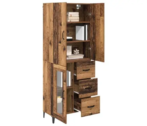 Augstais Skapītis Vecs Koks 69,5 X 34 X 180 Cm Inženierijas Koks