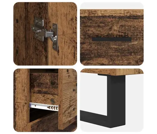 Aukštas Spintelė Su Stalčių 2 Pcs Senovinis Medis