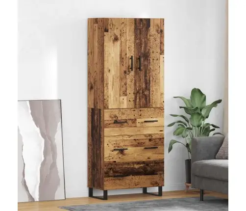Aukštas Spintelė Su Stalčių 2 Pcs Senovinis Medis
