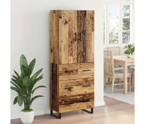 Aukštas Spintelė Su Stalčių 2 Pcs Senovinis Medis