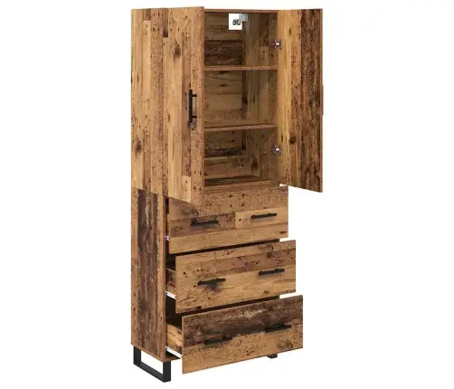 Aukštas Spintelė Su Stalčių 2 Pcs Senovinis Medis