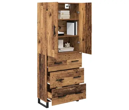 Aukštas Spintelė Su Stalčių 2 Pcs Senovinis Medis