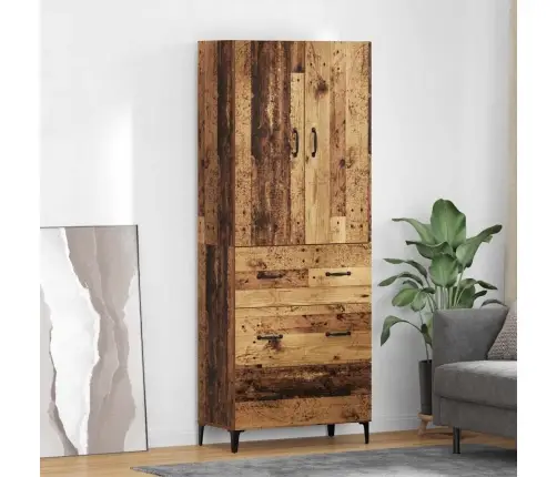 Augstais Skapītis Ar Atvilktni Vecs Koks 69,5 X 34 X 180 Cm Vidaxl