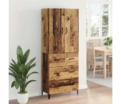 Augstais Skapītis Ar Atvilktni Vecs Koks 69,5 X 34 X 180 Cm Vidaxl