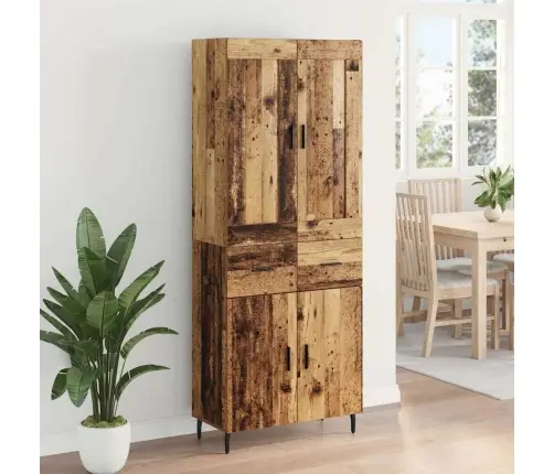 Augstais Skapītis 2 Pcs Vecs Koks Koka Un Stikla Materiāls Vidaxl