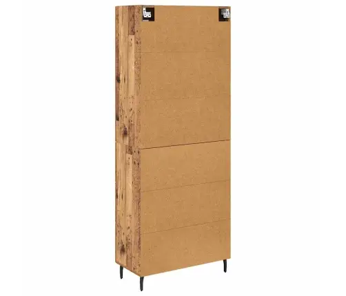 Aukštas Spintelė 2 Pcs Senovinis Medis Apdirbta Mediena