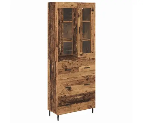 Aukštas Spintelė 2 Pcs Senovinis Medis Apdirbta Mediena