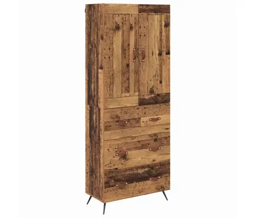 Aukštas Spintelė Su Stalčių Senovinis Medis 69,5 X 34 X 180 Cm