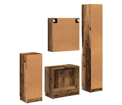 Vannas Istabas Mēbeļu Komplekts Ar Atvilktni 4 Pcs Vecs Koks Vidaxl