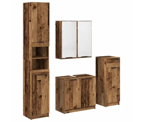 Vannas Istabas Mēbeļu Komplekts Ar Atvilktni 4 Pcs Vecs Koks Vidaxl