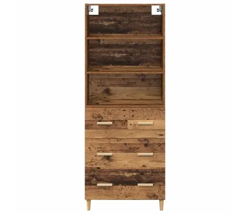 Augstais Skapītis Ar Atvilktni Vecs Koks 69,5 X 32,5 X 180 Cm Vidaxl