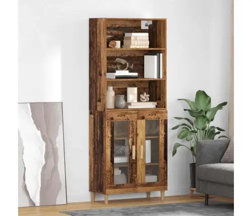 Augstais Skapītis Vecs Koks 69,5 X 32,5 X 180 Cm Vidaxl