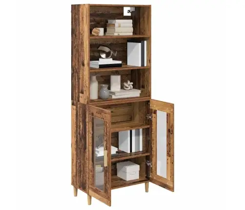 Augstais Skapītis Vecs Koks 69,5 X 32,5 X 180 Cm Vidaxl