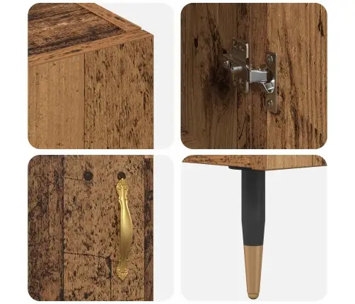 Augstais Skapītis Vecs Koks 69,5 X 34 X 180 Cm Vidaxl