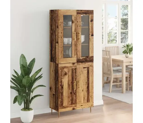 Aukštas Spintelė 2 Pcs Senas Medis Apdirbta Mediena