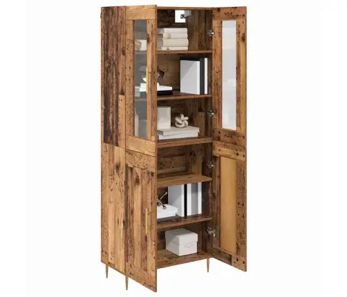 Aukštas Spintelė 2 Pcs Senas Medis Apdirbta Mediena