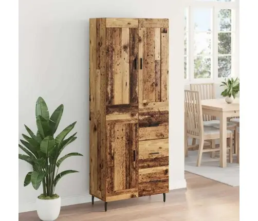 Augstais Skapītis 2 Pcs Vecs Koks Koka Un Stikla Materiāls Vidaxl
