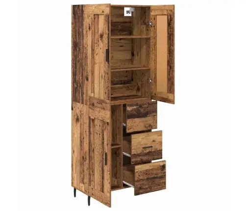 Augstais Skapītis 2 Pcs Vecs Koks Koka Un Stikla Materiāls Vidaxl