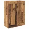 Augstais Skapītis 2 Pcs Vecs Koks Koka Un Stikla Materiāls Vidaxl