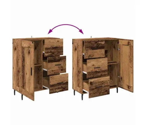 Augstais Skapītis 2 Pcs Vecs Koks Koka Un Stikla Materiāls Vidaxl