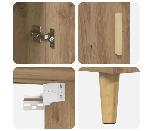 Augstais Skapītis Amatnieku Ozola 69,5 X 34 X 180 Cm Vidaxl