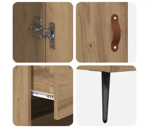 Didelė Spintelė 2 Pcs Amatininkų Ąžuolas Apdirbta Mediena