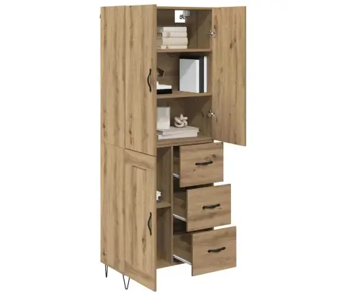 Aukštas Spintelė Su Stalčių 2 Pcs Amatininkų Ąžuolas