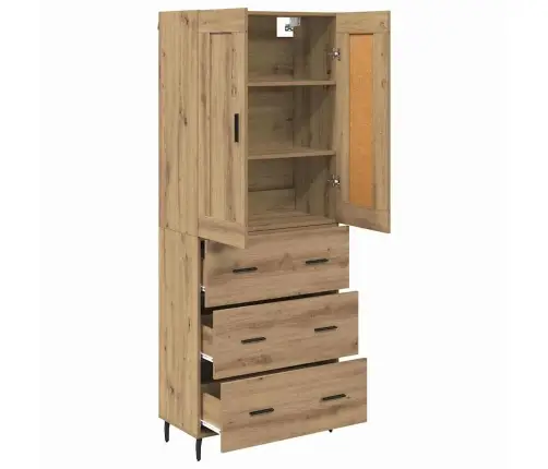 Aukštas Spintelė Su Stalčių 2 Pcs Amatininkų Ąžuolas