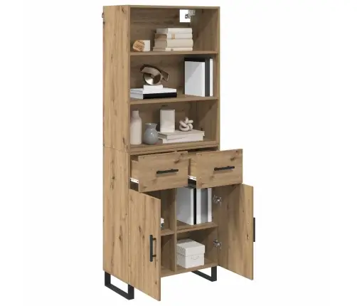 Augstais Skapītis Artisānā Ozols 69,5 X 34 X 180 Cm Vidaxl