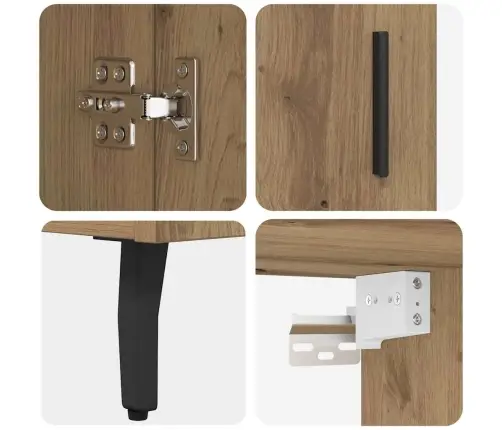 Aukštas Spintelė 2 Pcs Amatininkų Ąžuolas