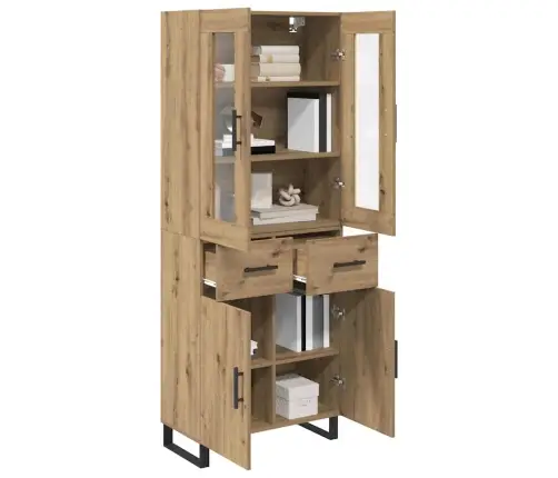 Aukštas Spintelė Su Stalčių 2 Pcs Amatininkų Ąžuolas