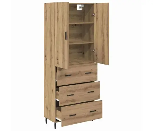 Augstais Skapītis Artisānā Ozols 69,5 X 34 X 180 Cm Vidaxl